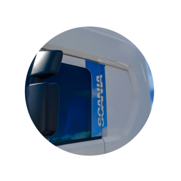 Acabamento Inox da Coluna da Porta Scania NTG