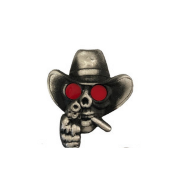 Caveira Cowboy Revólver com Led Bivolt