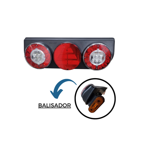Lanterna Traseira Facchini LE 24v c/ Balizador Lateral